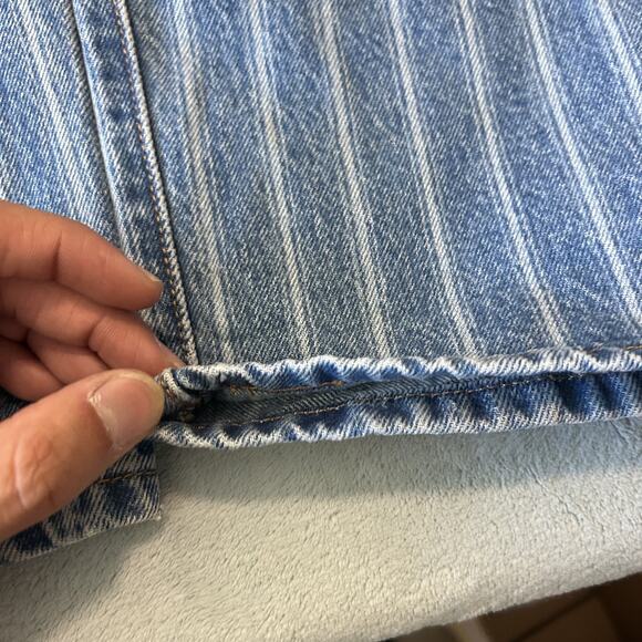 Levis 501 BIG E Conductor Pinstripe Jeans Womens 26x26 Straight Leg Button Fly - Picture 4 of 16